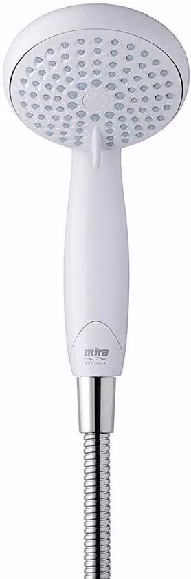 Soffione doccia 9 cm bianco con 4 tipi di getto