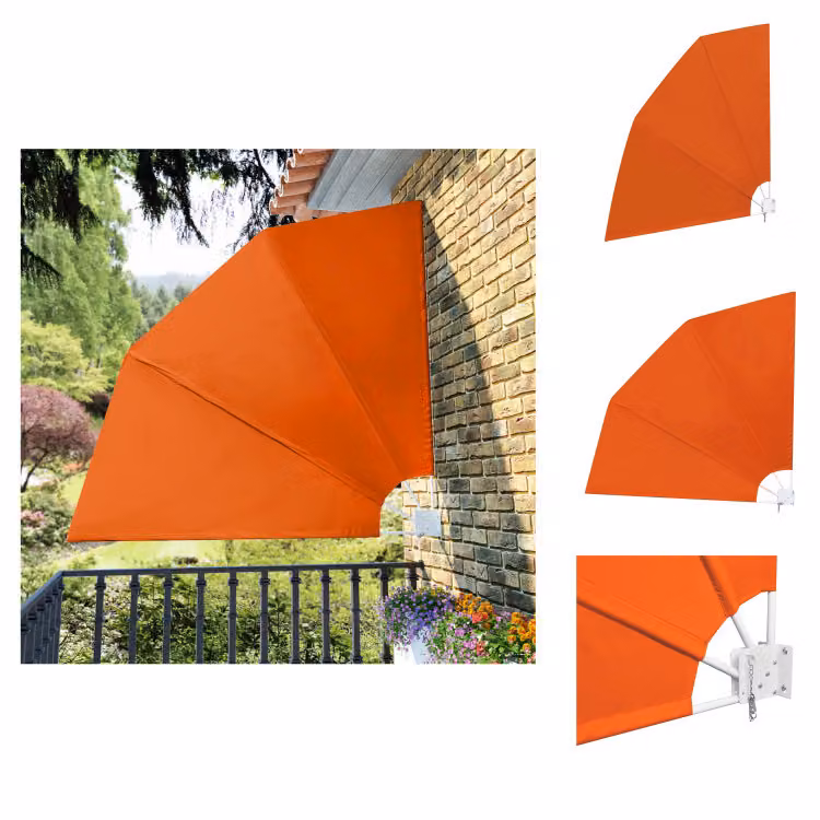 vidaXL Ventilatore da balcone pieghevole rosso terracotta 210×210 cm - Ombrelloni e tende da sole