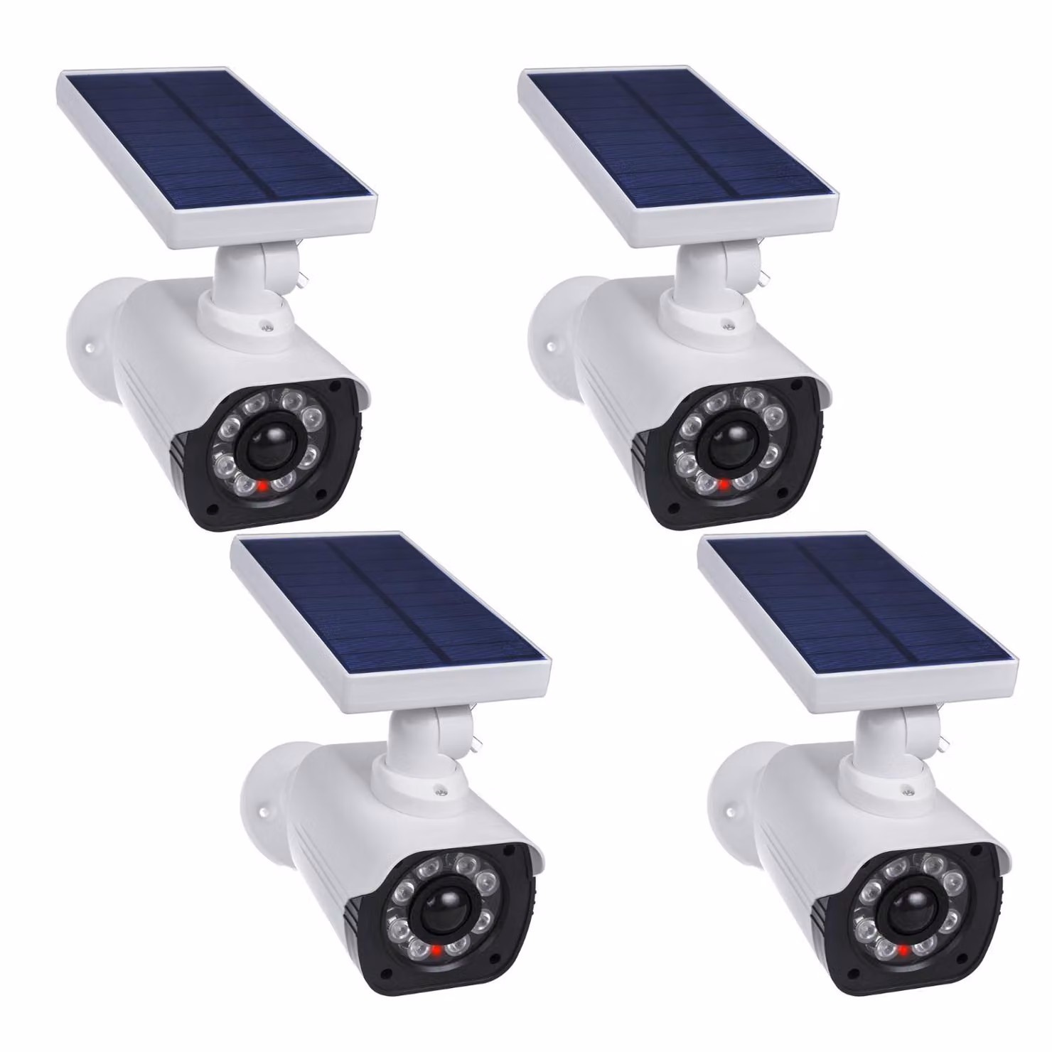 Telecamera solare finta con LED lampeggiante, sensore di movimento, illuminazione a LED, adesivo SOL1800S, 4 pezzi