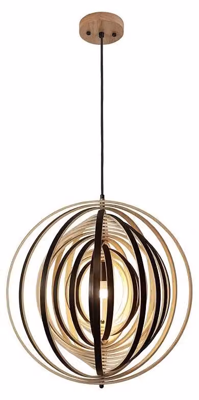 Lampada a sospensione in legno massello, attacco E27, 500W - Modello WRE072