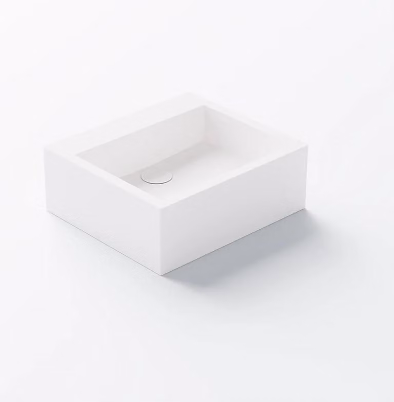 Steinberg Série 440 lavabo à poser, anguleux, sans trop-plein, 430x380x155mm, SOLIDSurface, 4407300W, 4407300W