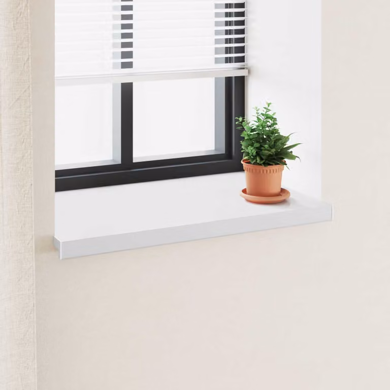 Soglia della finestra vidaXL in PVC bianco L 80 cm x P 50 cm x H 4,5 cm
