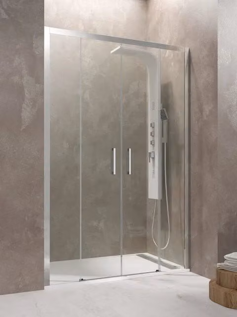 Box doccia frontale AKTUAL 2 fissi + 2 scorrevoli 180 cm (176-182) cromo vetro trasparente