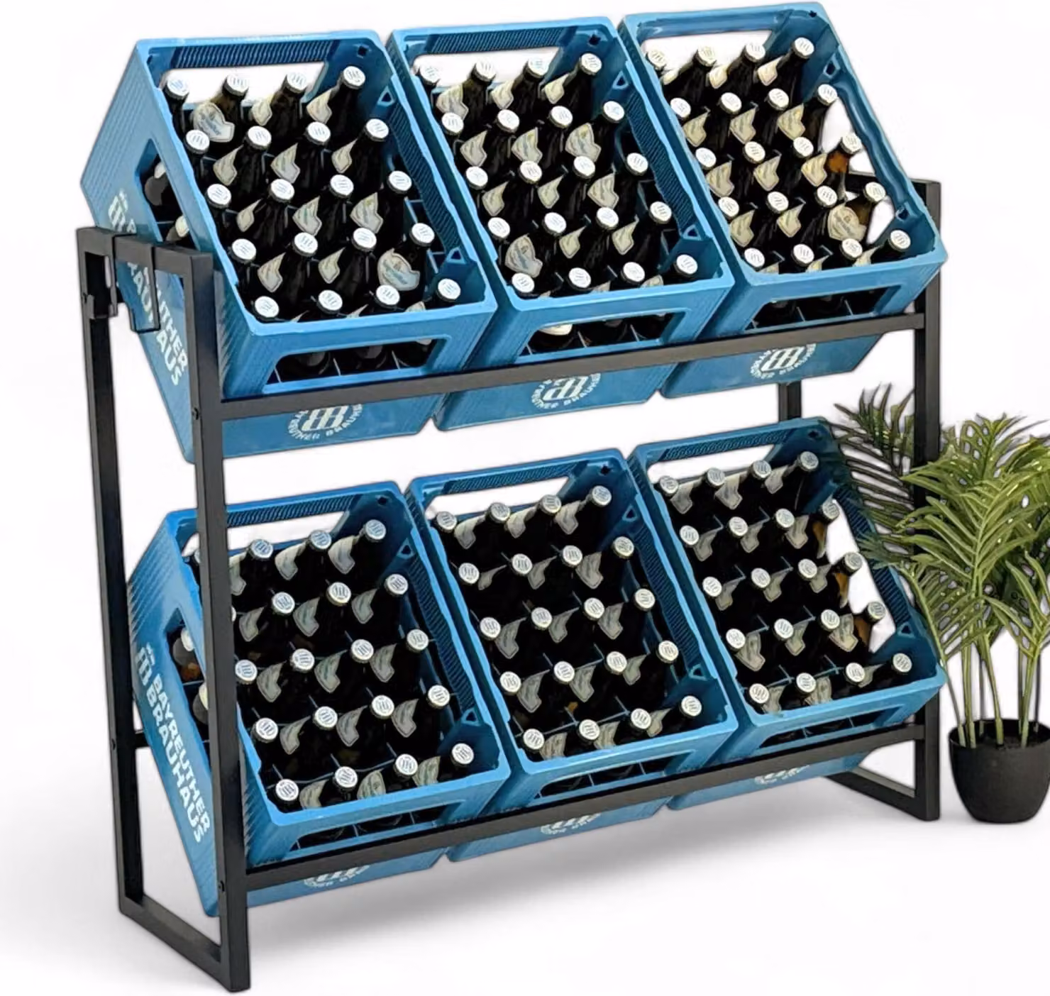 DanDiBo Portacasse per bevande 6 casse con ganci a rete 100 cm metallo 96598 Portacasse per bevande Portacasse Portacasse per bevande