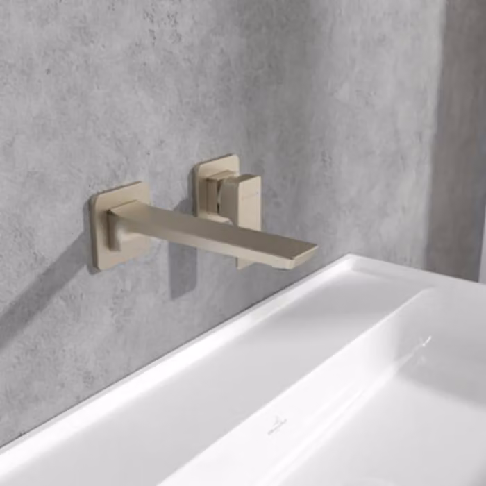 V&B Miscelatore monocomando a 2 fori WTM Subway 3.0 uscita fissa, senza scarico, spazzola blu