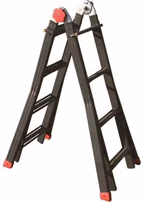 Scala Telescopica Sicos Phenomena in Acciaio Inox Nero, Altezza: 139 cm a 444 cm