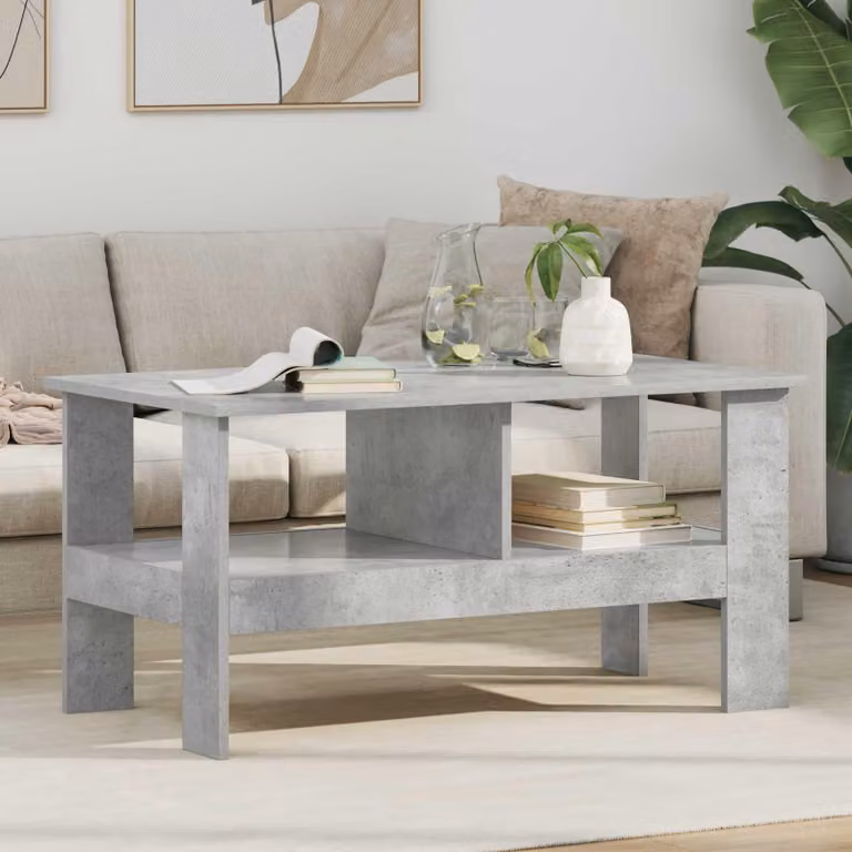 Maison Exclusive - Tavolino in cemento grigio 90 x 50 x 45 cm Materiale ligneo