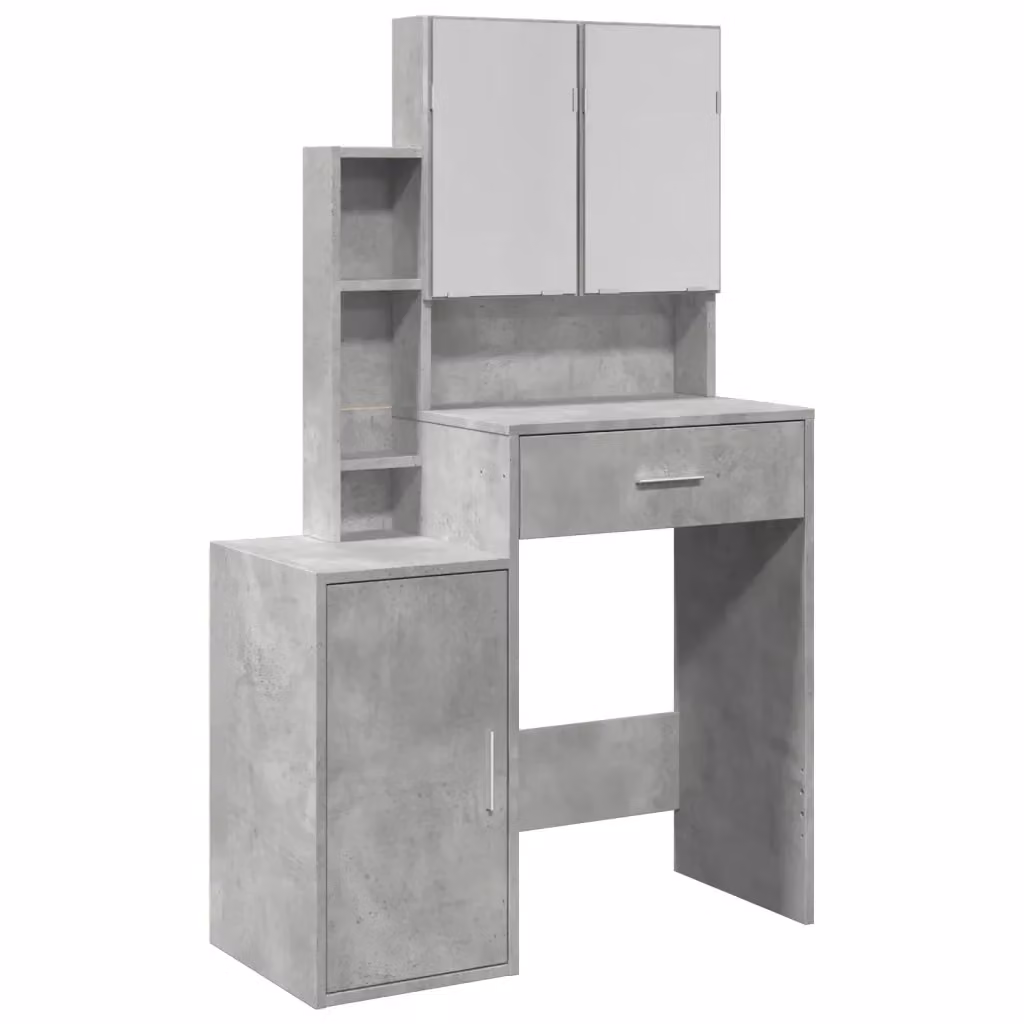 Toeletta con armadietto vidaXL in stile moderno colore grigio cemento L: 80 cm, P: 35 cm, H: 132 cm – 2