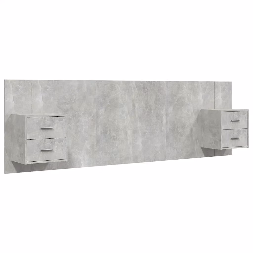 Testiera Letto con Comodini Integrati vidaXL in Legno Multistrato Grigio – 2