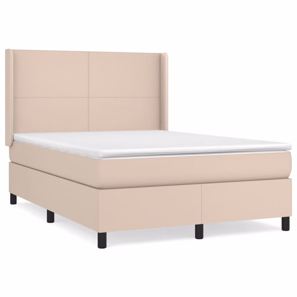 Giroletto a Molle con Materasso Cappuccino 140x200cm Pelle finta