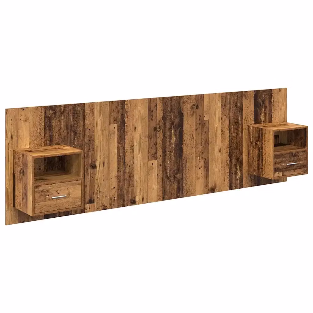 Set di testata con comodini integrati vidaXL in legno ingegnerizzato marrone moderno per camera da letto – 2