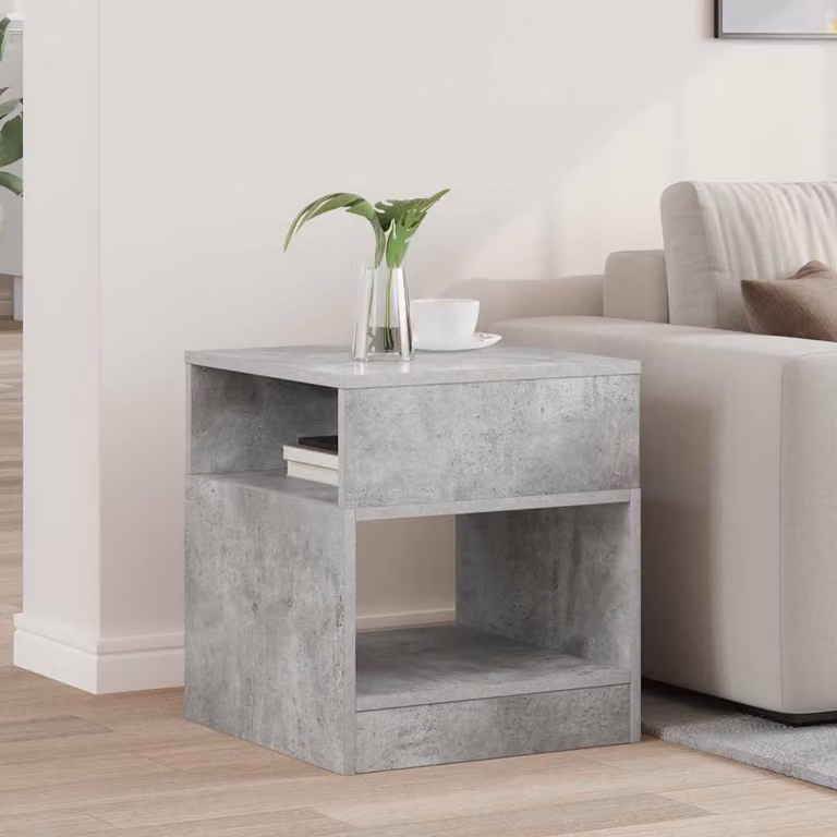 Tavolino moderno vidaXL in legno ingegnerizzato grigio, L 40,5 cm x P 40 cm x H 45 cm