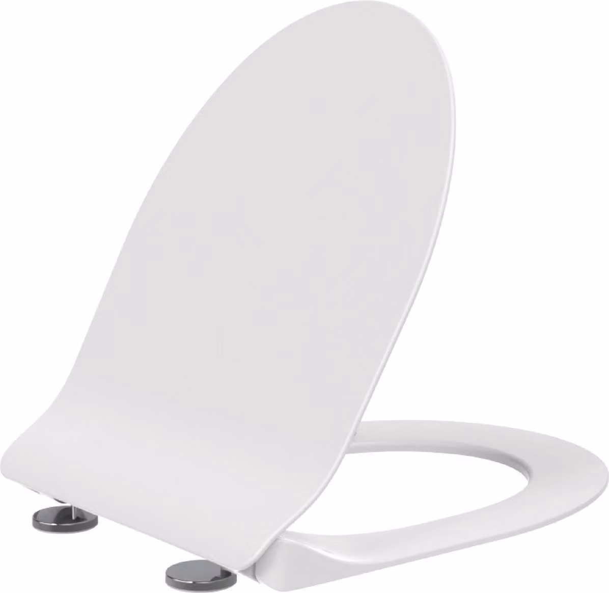 CREAVIT, copriwater bianco lucido, sistema di chiusura rallentata, materiale Duroplast, cerniere in acciaio inossidabile, design elegante