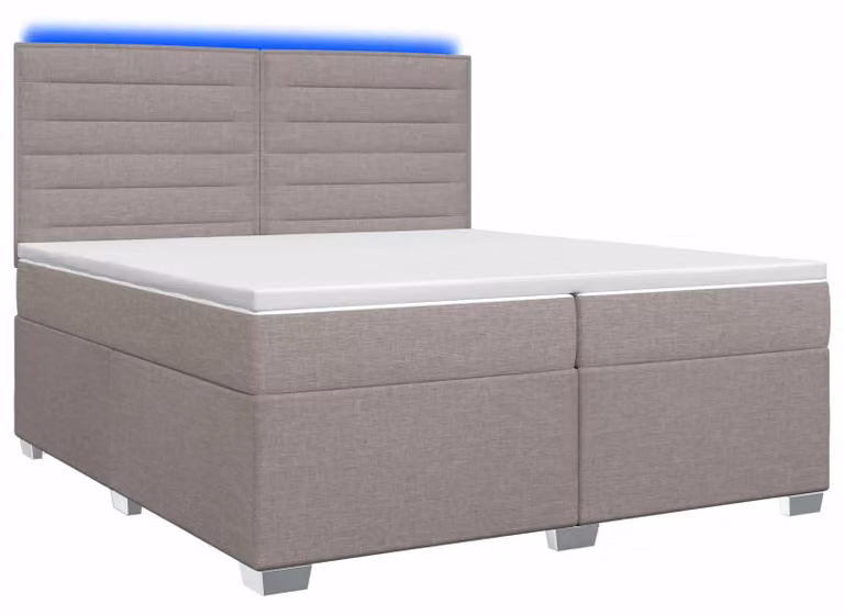 Letto a molle con materasso Taupe 200 x 200 cm in tessuto