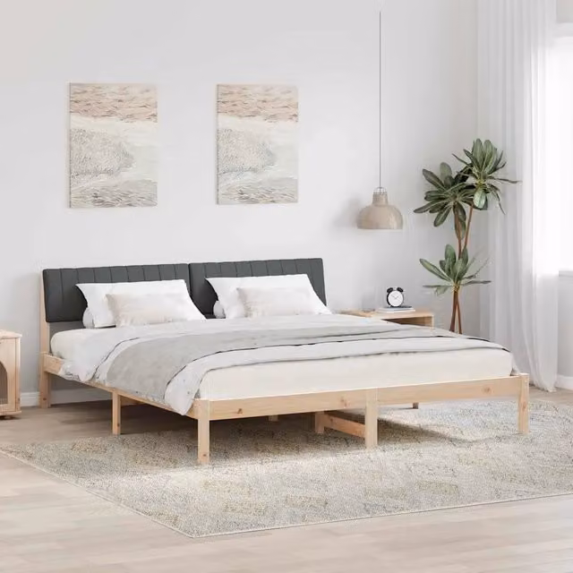 Struttura del letto-Giroletto marrone e grigio scuro 180 x 200 cm 843895