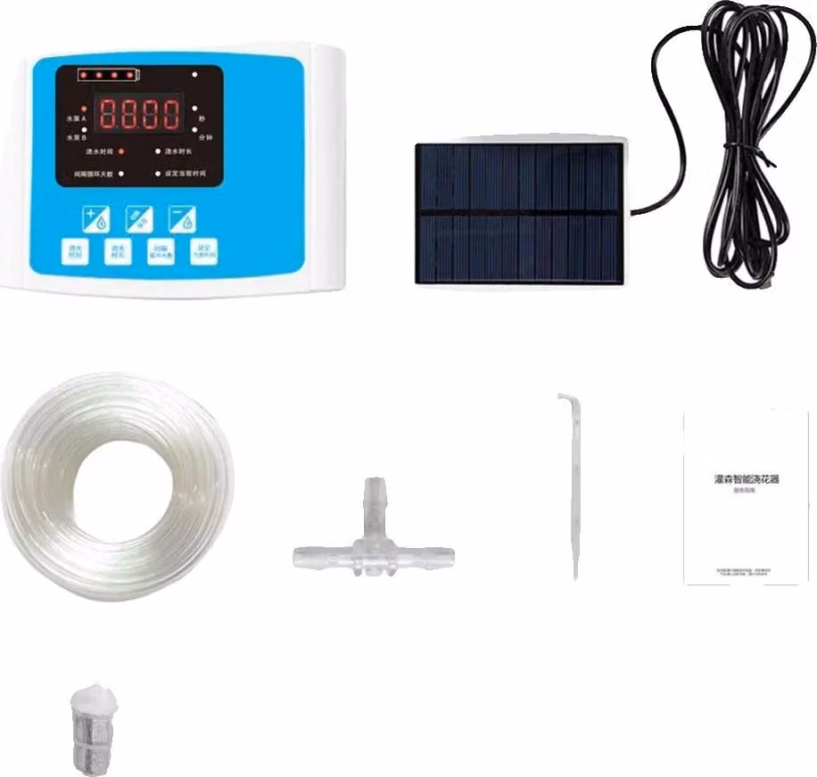 Sistema di irrigazione a goccia automatico, alimentato a energia solare, con timer programmabile, pompa singola, tubo da 10 metri