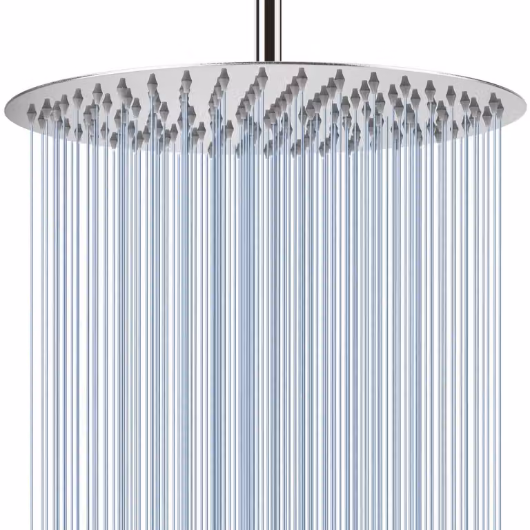 Doccia a pioggia in acciaio inossidabile 304, rotonda, diametro 40,5 cm, alta pressione, montaggio a parete o a soffitto, finitura cromata