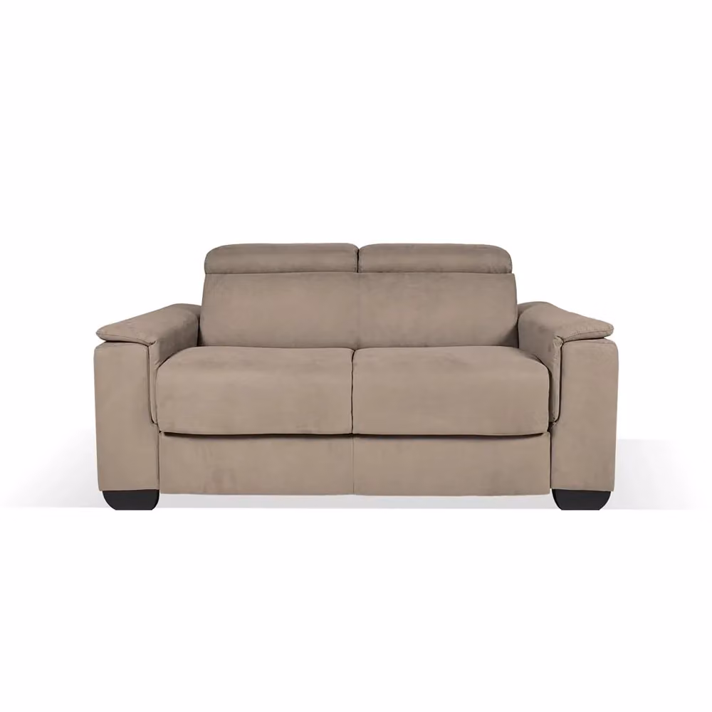 Divano Letto 2 Posti Mercurio TEZETA in Tessuto Marrone con Poggiatesta Regolabile L: 194 cm, P: 83 cm, H: 97 cm – 2