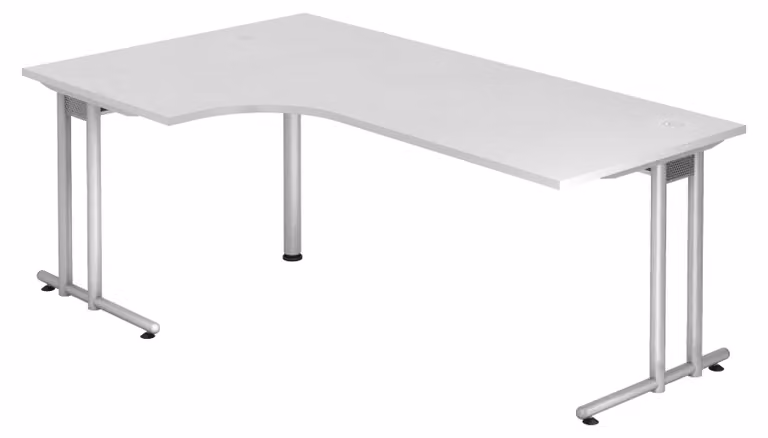 bümö Scrivania Serie-N - Decorazione: bianco, dimensioni: scrivania angolare 200 x 120 cm