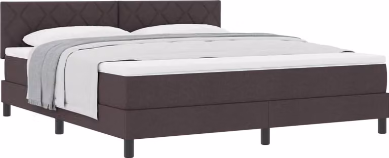 Letto a molle con materasso marrone scuro 180 x 200 cm in tessuto