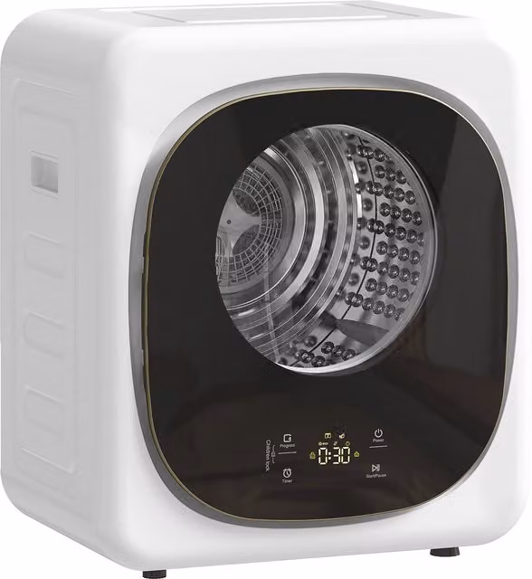 HOMCOM Mini Asciugatrice Portatile 4 kg, 5 Programmi, 800W, Fino 60℃, Timer, Tamburo in Acciaio Inox, per Casa, Bianco   Aosom Italy