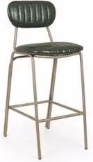 Sgabello Bizzotto ADDY in ecopelle verde scuro con struttura in metallo