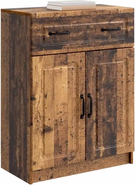 Credenza moderna in legno ingegnerizzato marrone per soggiorno e sala da pranzo L: 66 cm, P: 34,5 cm, H: 87 cm