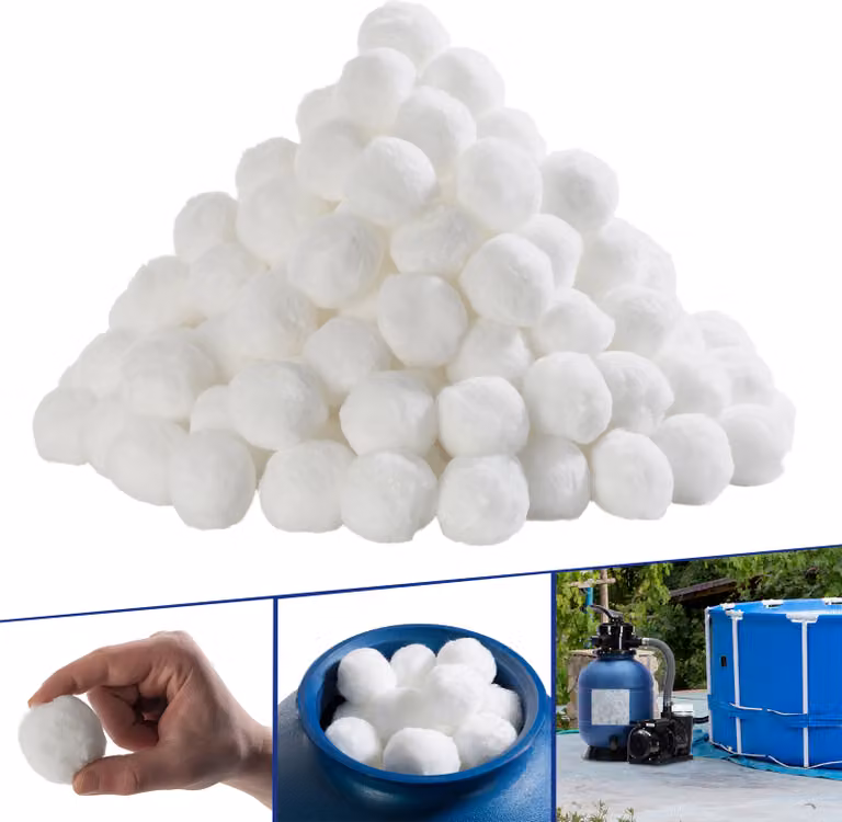 AREBOS sfere filtranti 700g per filtri a sabbia | sostituisce 25kg di sabbia filtrante, lavabile, bianco