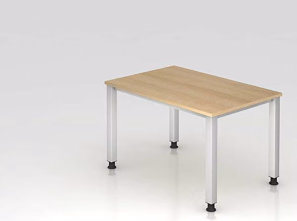 Scrivania da ufficio 120 x 80 cm, modello QS12 E = rovere grafite