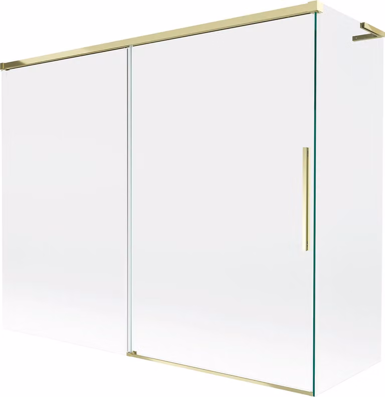 Mexen Rox L paratia per vasca da bagno a 2 ante scorrevoli 190 + 80 x 150 cm, trasparente, dorato - 8C9L-190-080-50-00