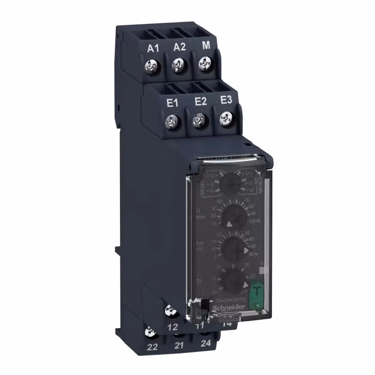 Schneider Electric: dispositivo di monitoraggio sovratensione/sottotensione con memoria, 15-500 V CA/CC, 2 W RM22UA33MT