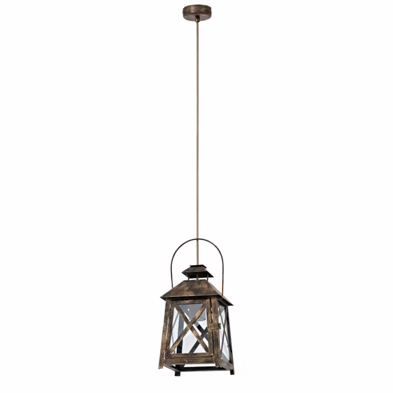 Lampada a sospensione vintage rosso-oro