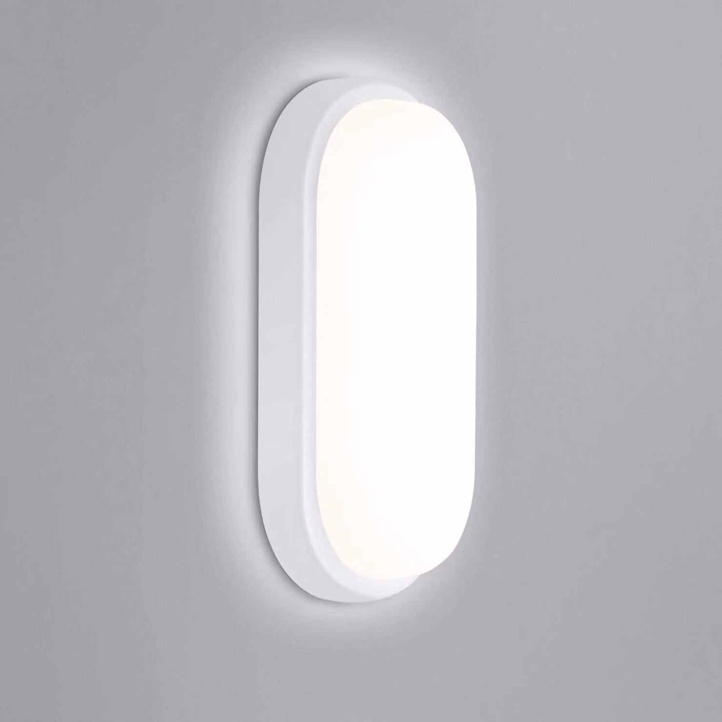 Lampada a LED per scantinato, 18 W, grado di protezione IP65, forma ovale, luce bianca neutra, 4000 K, impermeabile
