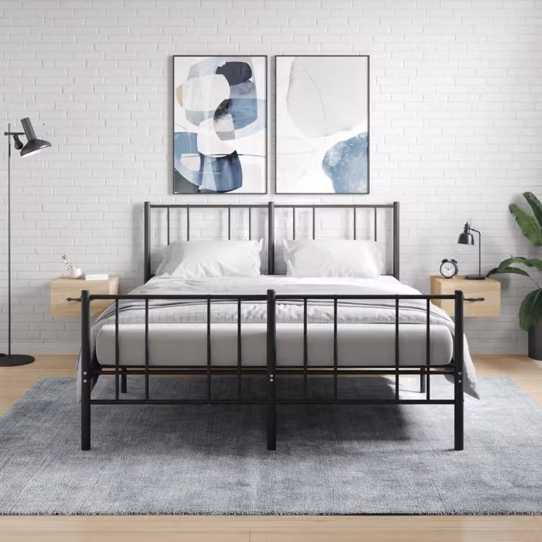 Set di 2 comodini da muro vidaXL in legno Rovere Sonoma, L 35 x P 35 x H 20 cm