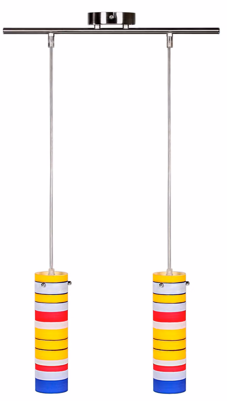 Luce a sospensione sopra il tavolo da pranzo FRESCO - 2xG9, 40W, argento / multicolore