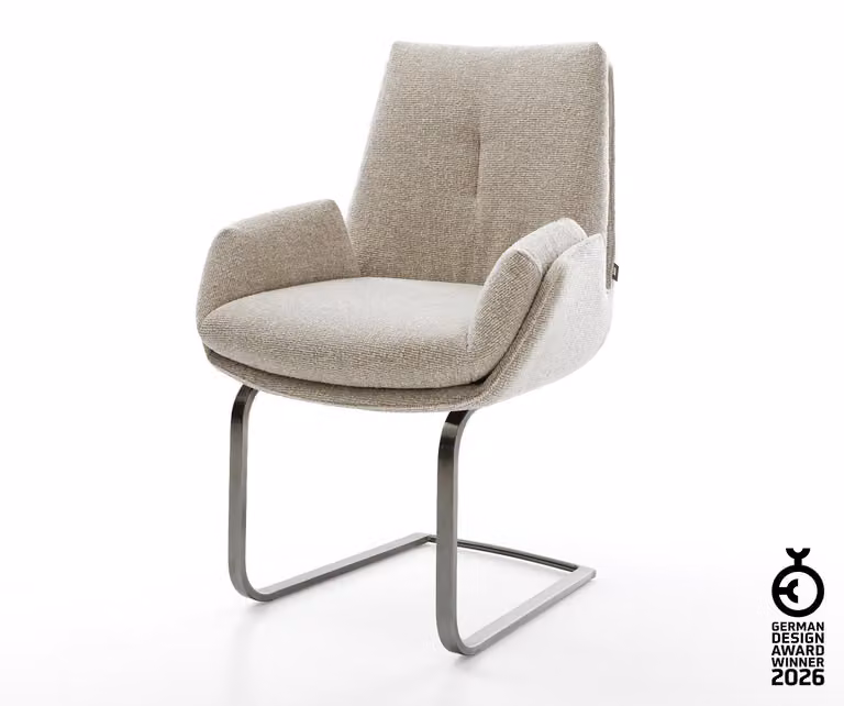 DELIFE cantilever Clea-Flex tessuto morbido beige cantilever piatto grafite