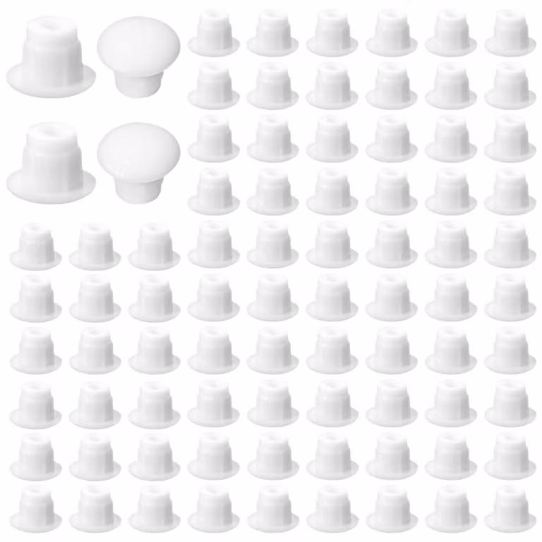 500 tappi di copertura per fori, 5 mm, in plastica, colore bianco