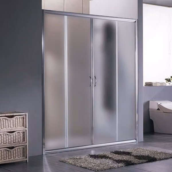 Porta Doccia Scorrevole Centrale Cristallo 6mm Opaco h190cm Melada Opaco 6mm,170 cm
