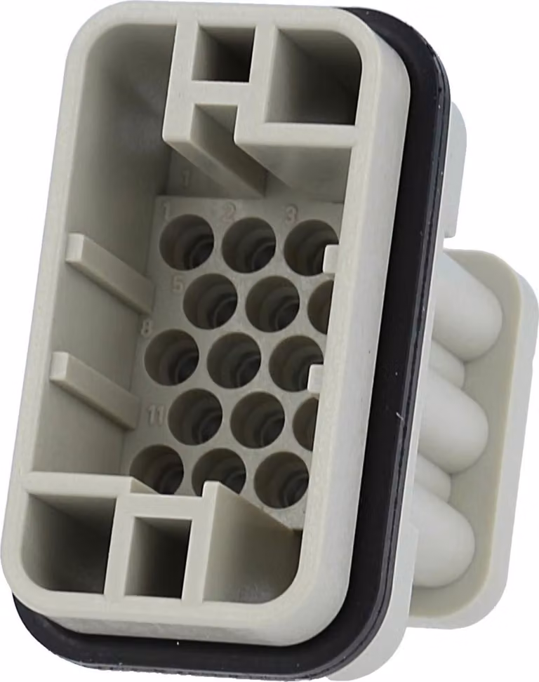 HARTING Han Q17/0 Inserto maschio (M) Connettore a crimpare, 17 poli + PE 160 V, 10 A - 1 pezzo