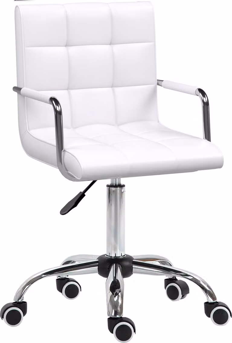 Sedia da ufficio Fortuna Lai regolabile in altezza 84-99H cm sedia girevole ergonomica poltrona da ufficio per ufficio e home officePoliuretanobianco | .de