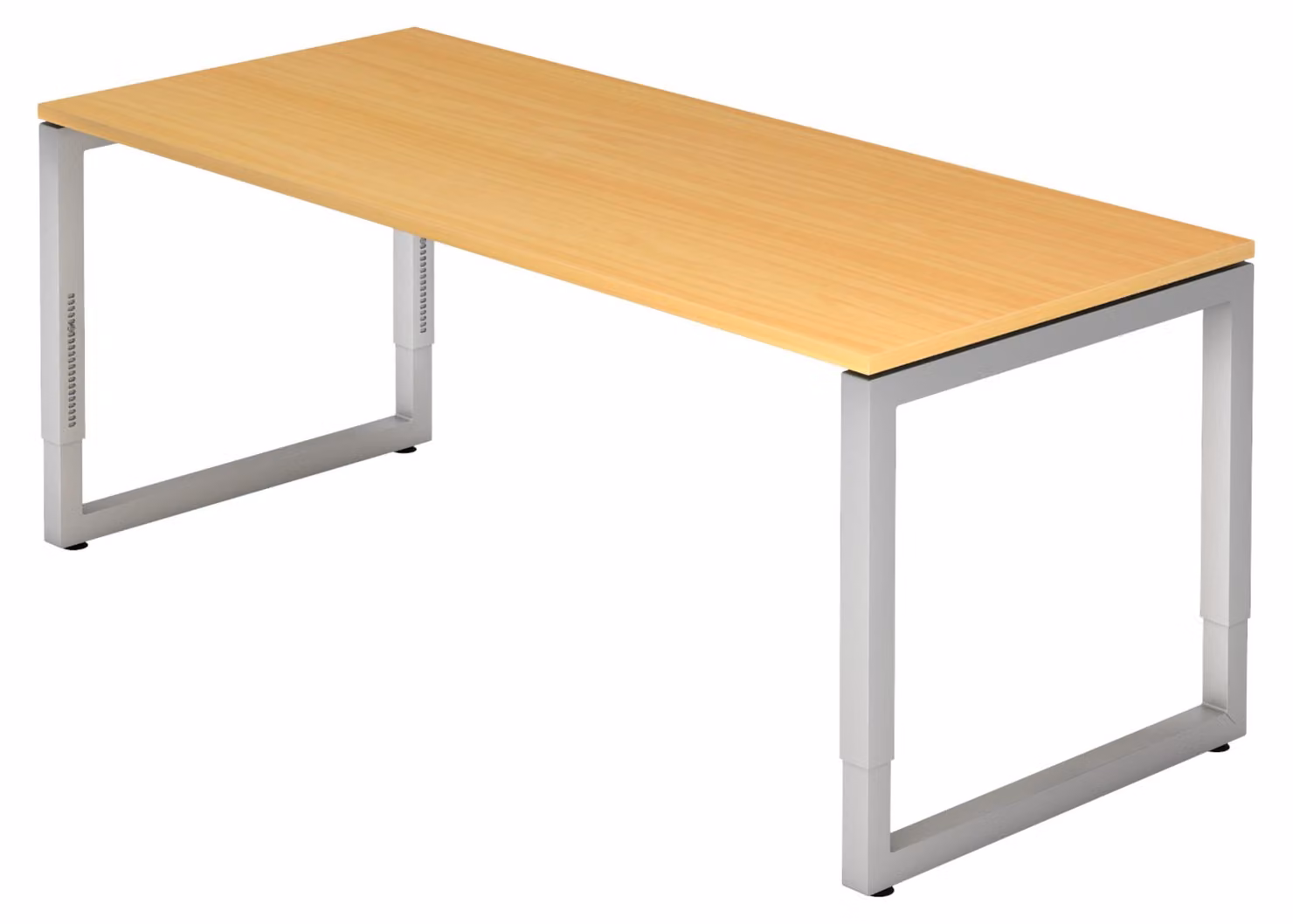 bümö Scrivania Serie-R - Struttura: argento, finitura: faggio, dimensioni: 180 x 80 cm