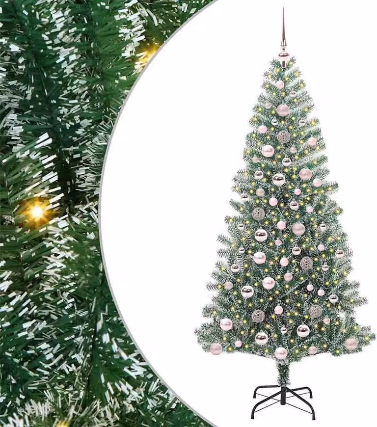 Albero di Natale artificiale con neve e luce LED 180 cm