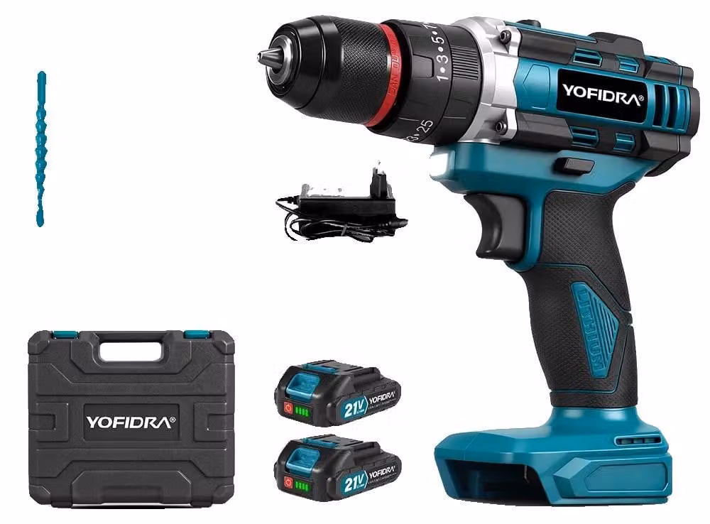 Trapano avvitatore a batteria, utensile multifunzione, set di 2 batterie