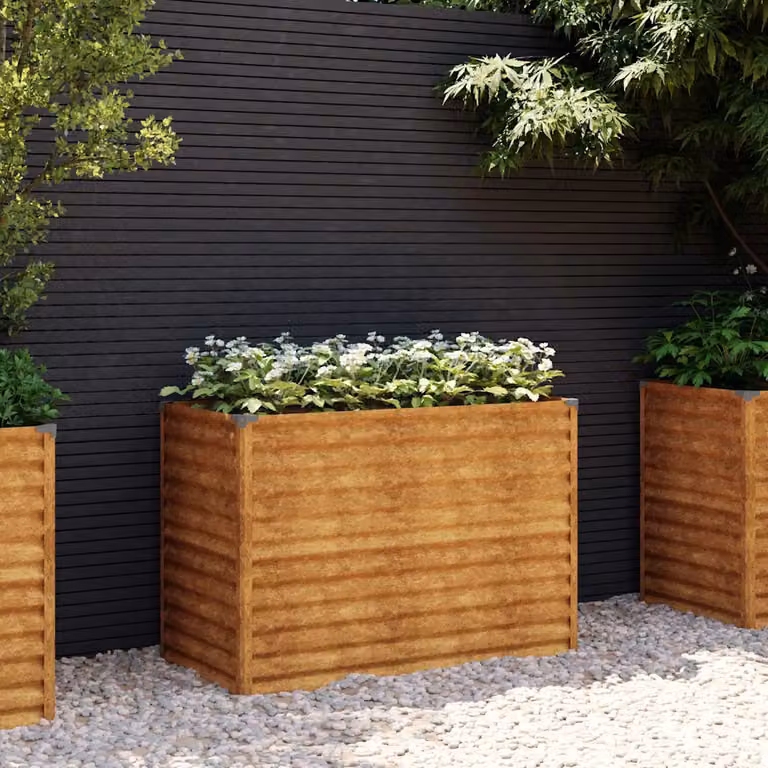 Letto rialzato da giardino vidaXL in acciaio Corten marrone L: 100 cm, P: 50 cm, H: 69 cm