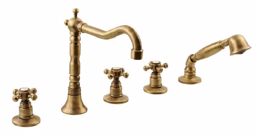 Sapho Reitano Rubinetteria Antea - Miscelatore per bordo vasca, installazione a 5 fori, bronzo 3886