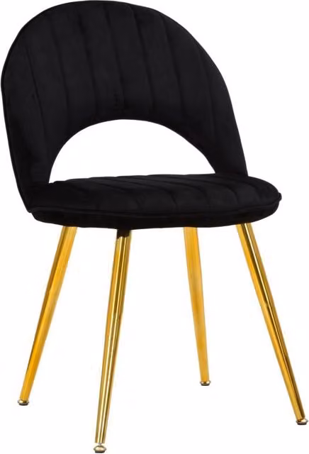 Set di 2 sedie imbottite in velluto Flex GIORDANOSHOP colore nero e oro L/P/H: 52 x 48 x 78 cm