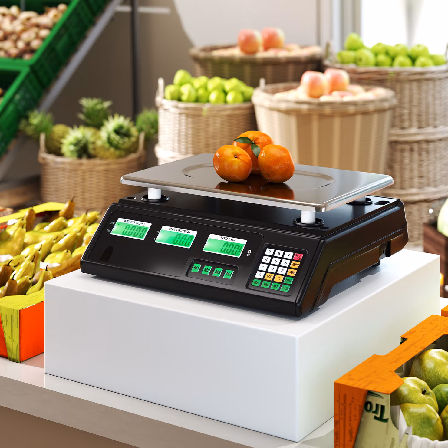 Bilancia elettronica da cucina Costway in acciaio inox con doppio schermo, ricaricabile, funzione tara e conteggio, colore argento