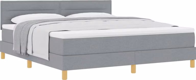 Letto a molle con cuscino Grigio chiaro 180 x 200 cm Tessuto