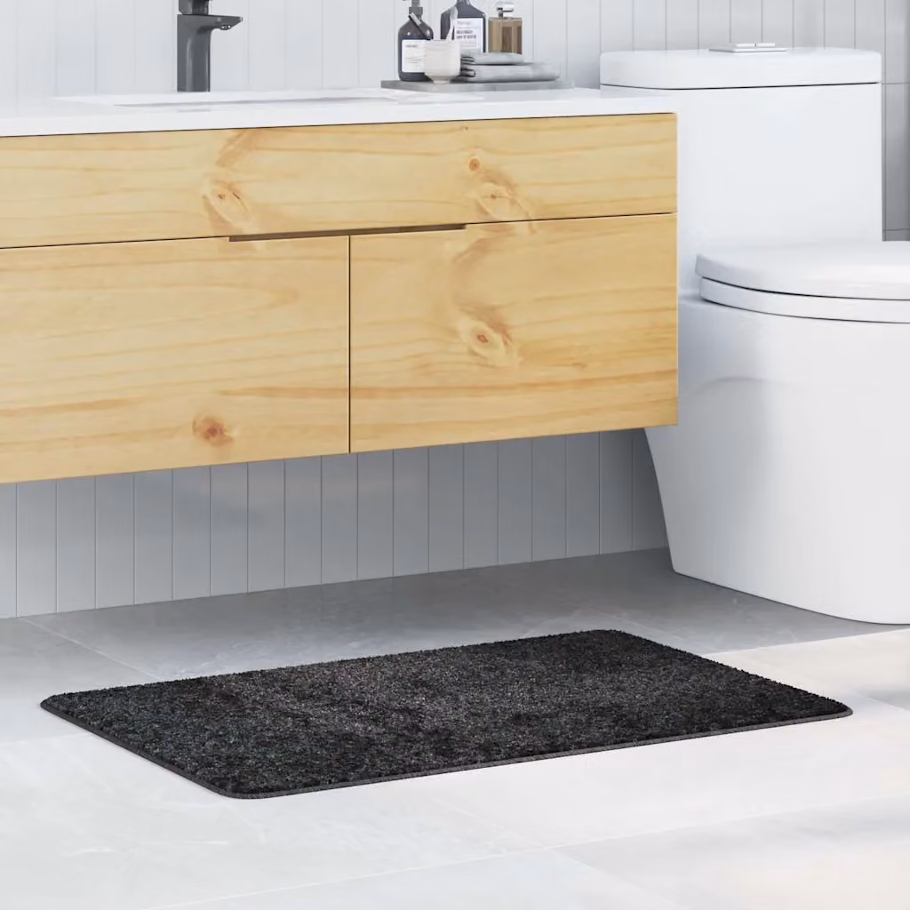 Tappetino da bagno antiscivolo e lavabile vidaXL Grigio antracite L 60 cm x P 90 cm