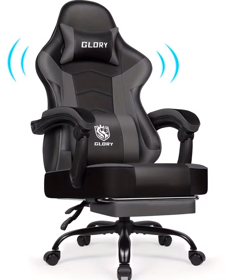 Sedia da gaming – Sedia ergonomica da ufficio – Schienale regolabile – Poggiapiedi pieghevoli